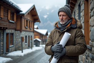 Architecte suisse étudie une maison en bois sur pilotis à Zermatt