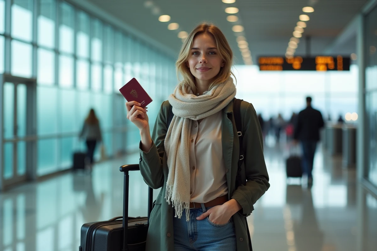 Jeune femme attendant à l