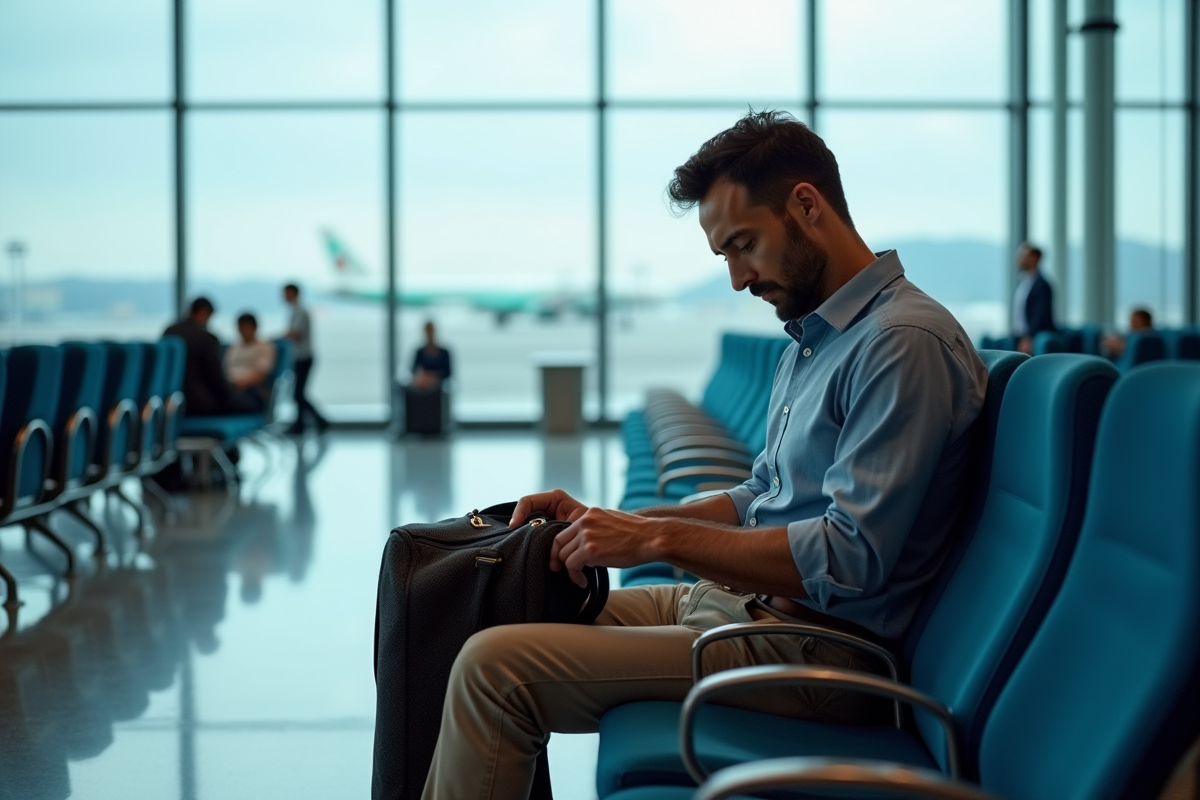 Homme attend à la porte d