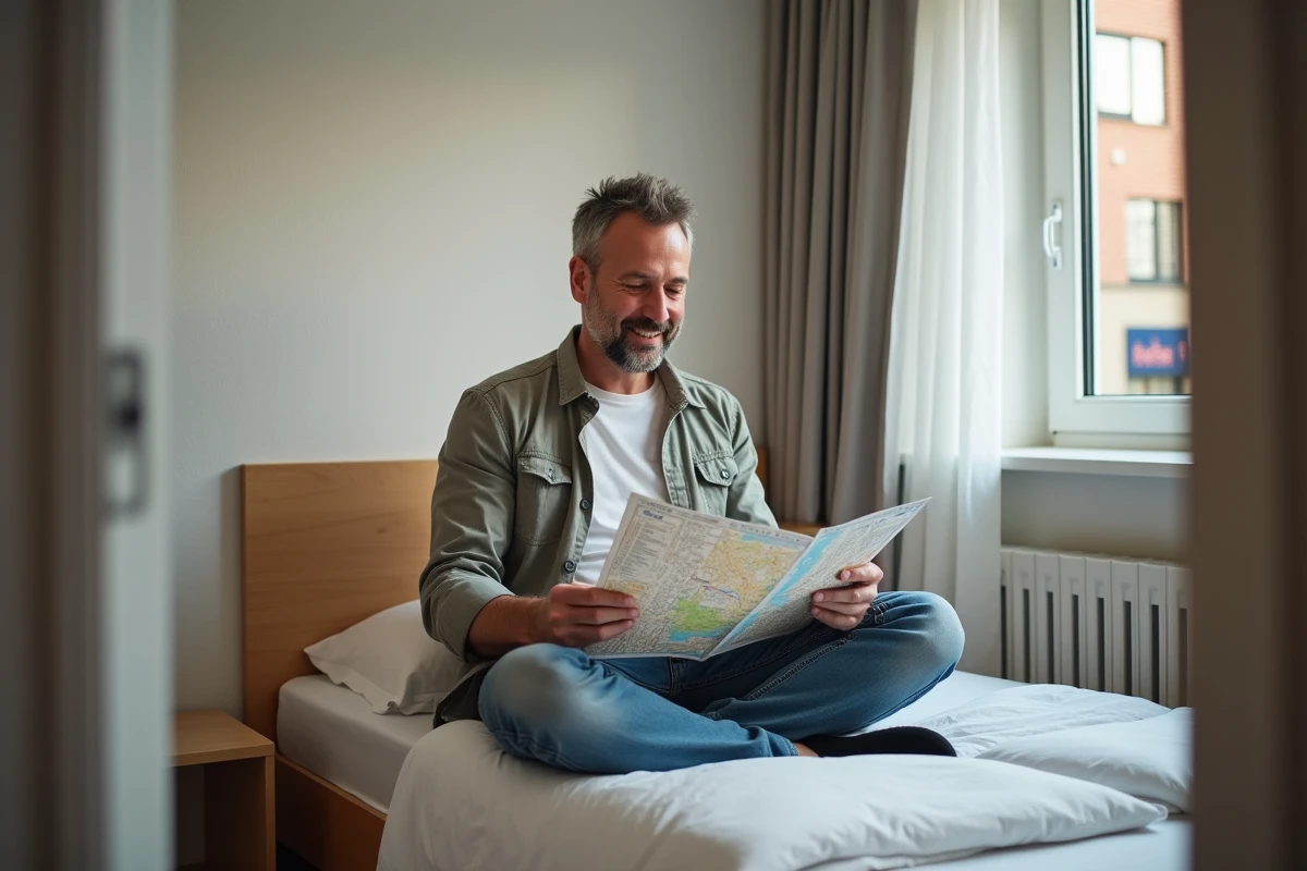 Homme dans une chambre d