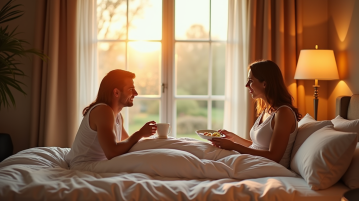 Suite d'hôtel chaleureuse à Paris avec petit déjeuner en lit